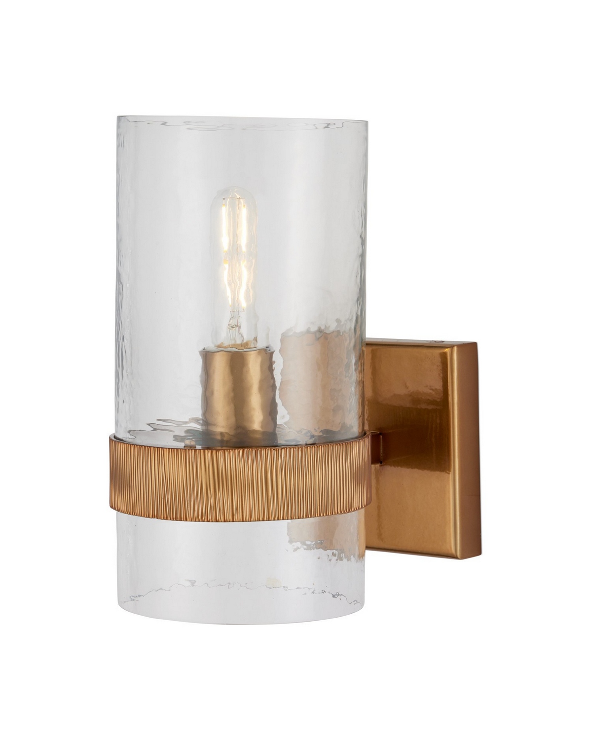 Clear Satin Brass Wall Sconce from the Sudeley Collection