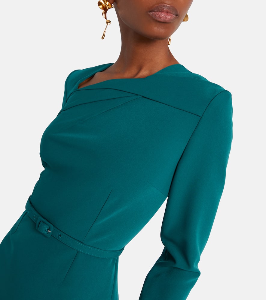 Belted crêpe midi dress