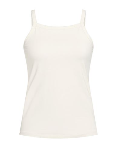 Woman Tank top Beige Size 4 Cotton, Elastane