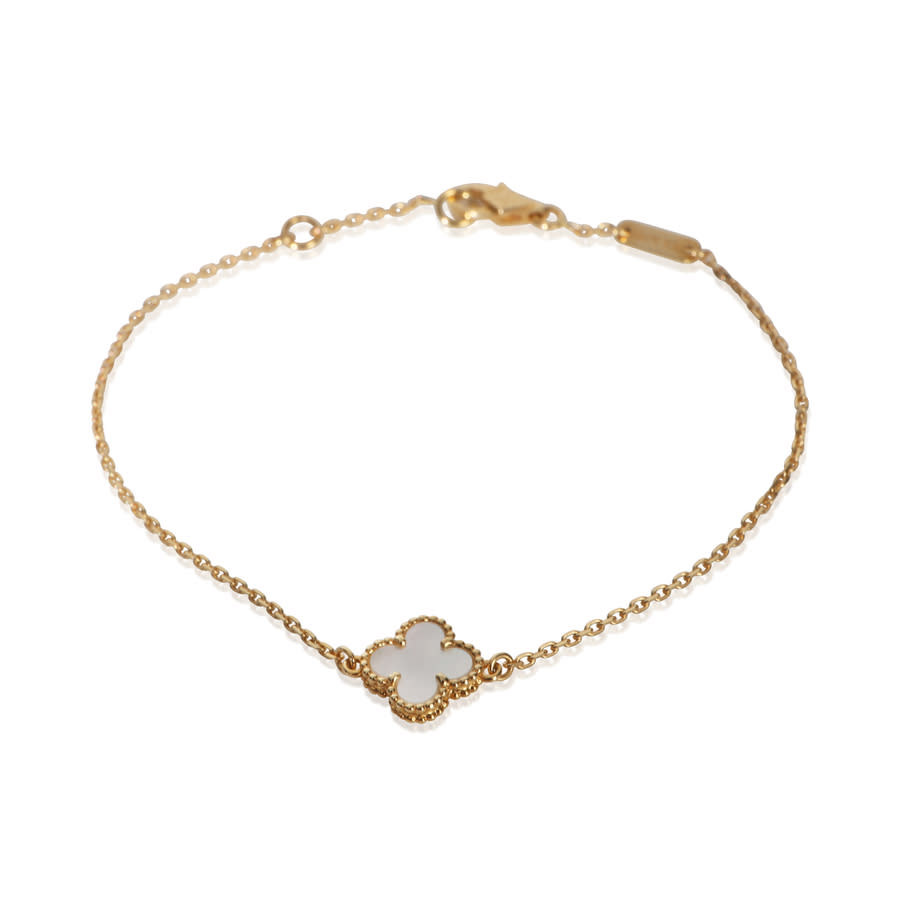 Pre-Owned Yellow Gold Mother Of Pearl Sweet Alhambra Bracelet