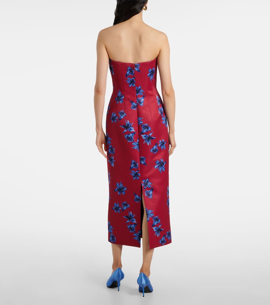 Leila floral duchess satin midi dress