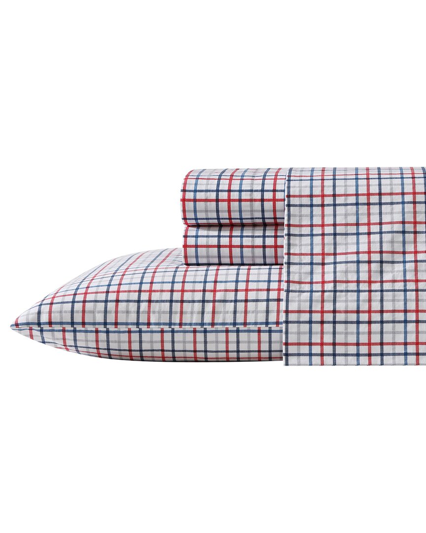 200tc Boating Tattersall Cotton Percale Sheet Set