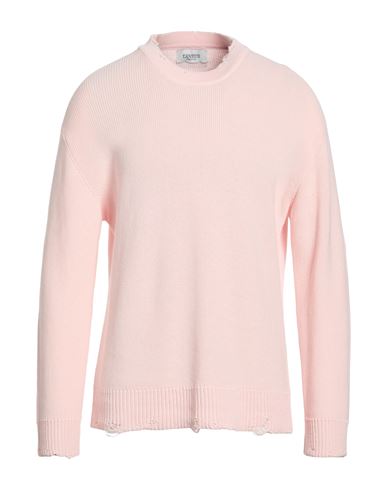 Man Sweater Light pink Size 38 Cotton