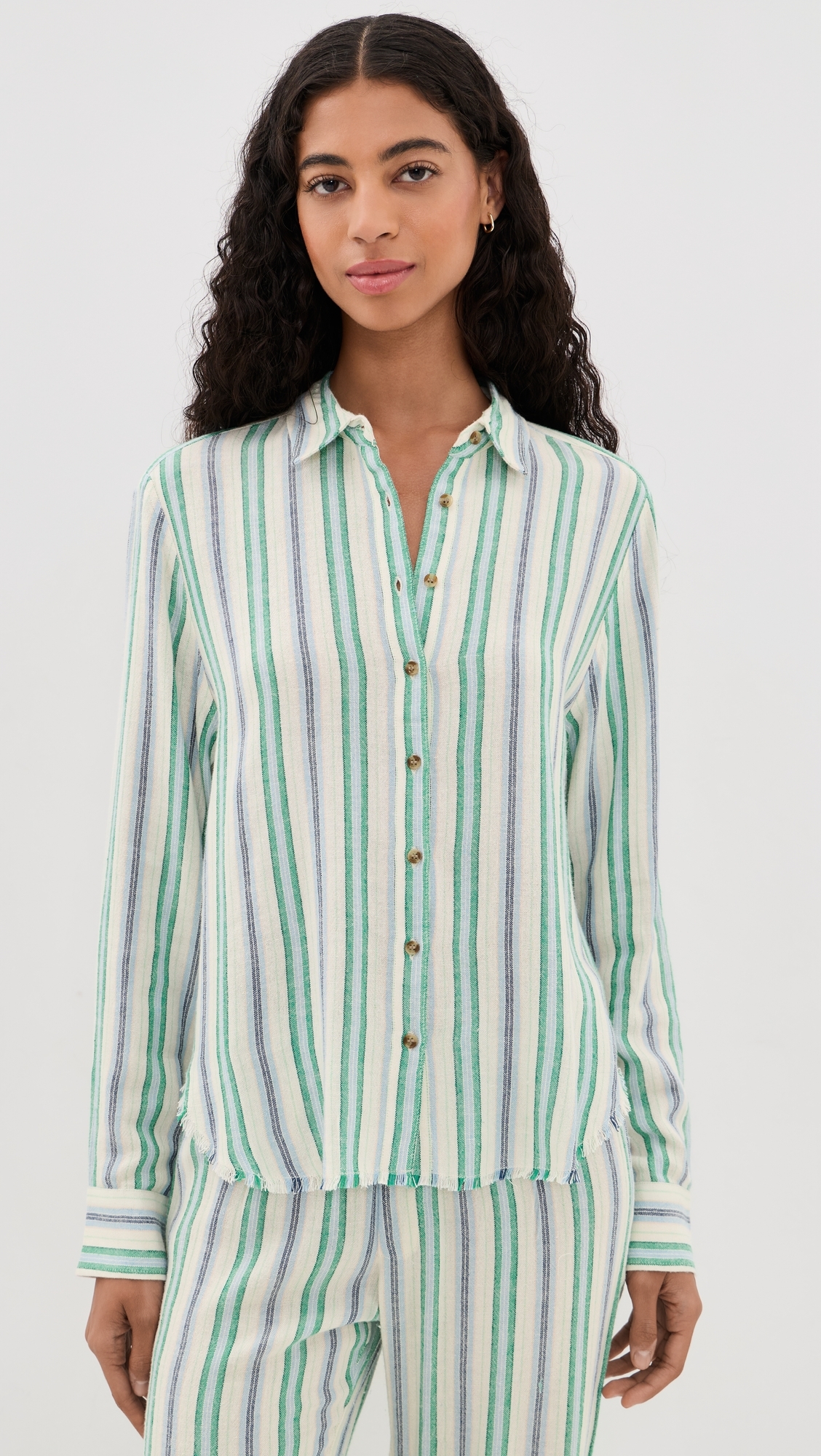 Bowie Shirt Blue Moss Stripe
