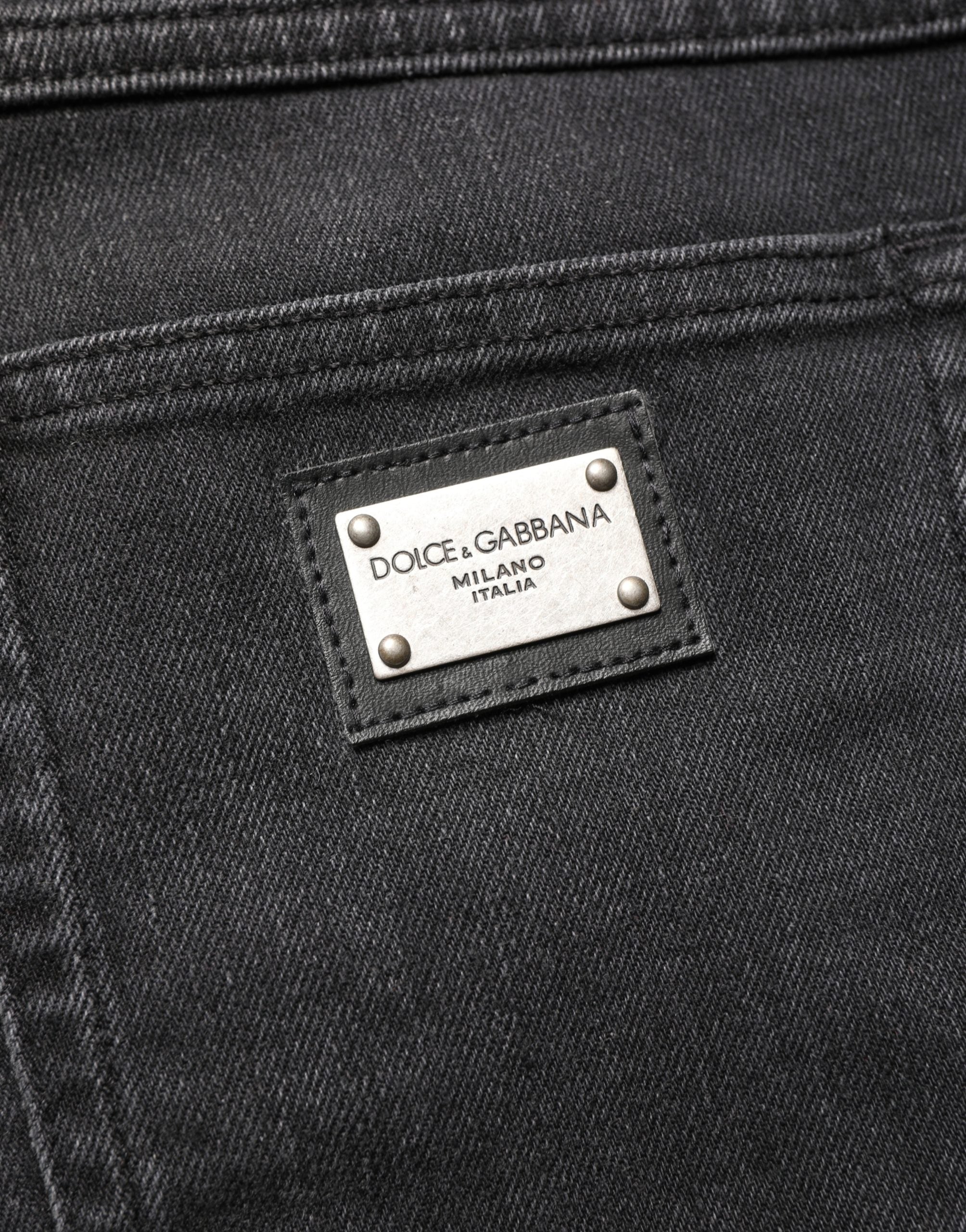 Cotton Stretch Skinny Jeans — Black