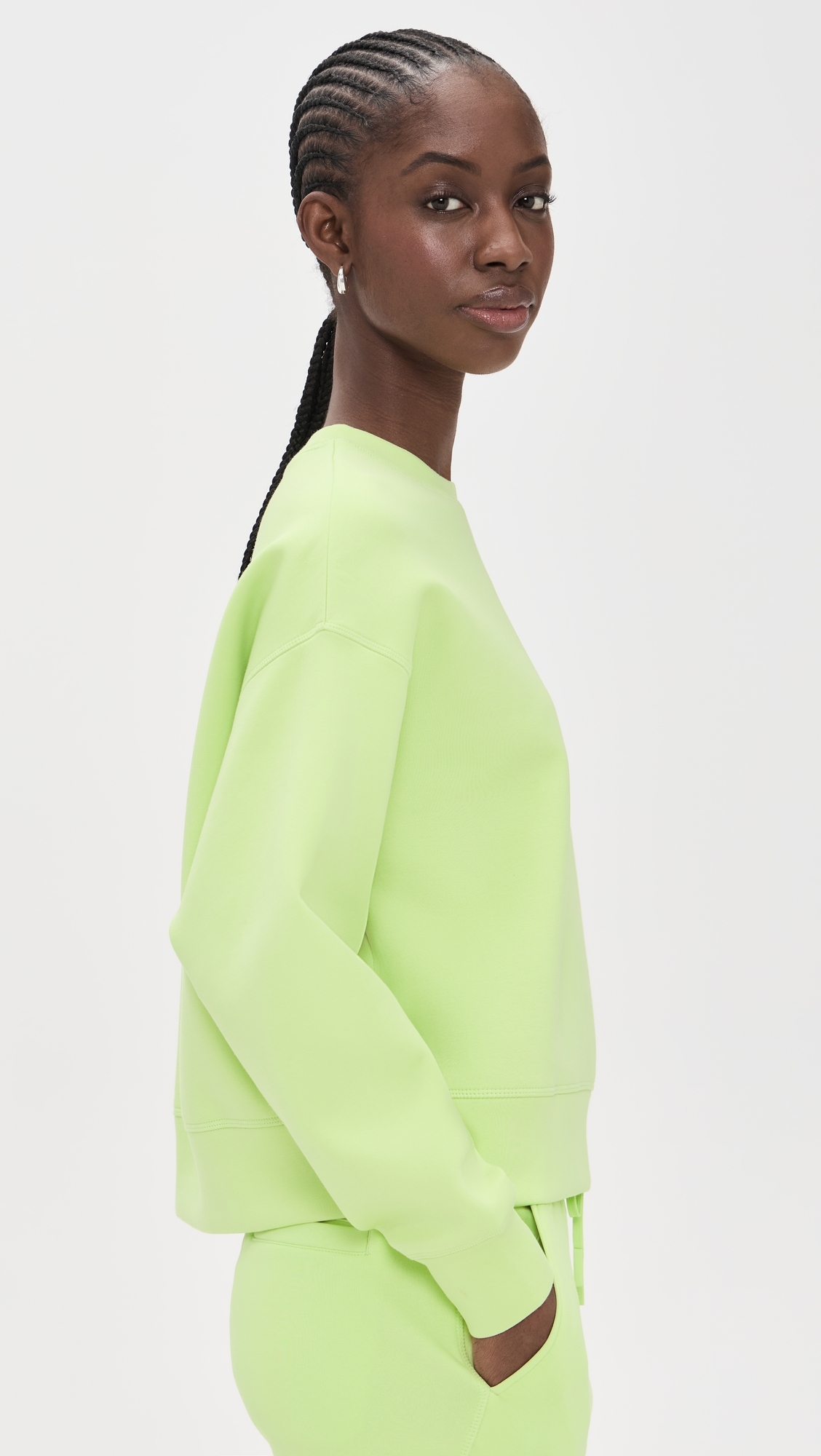 Women's Cotton Jersey Sweatshirt Lime Green