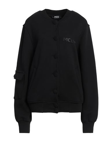M. c.u. Marco Cassese Union Woman Sweatshirt Black Size L Cotton, Swarovski Crystal