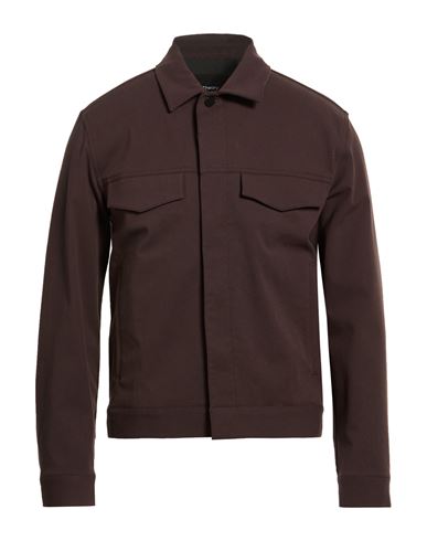 Man Jacket Dark brown Size S Cotton, Nylon, Elastane