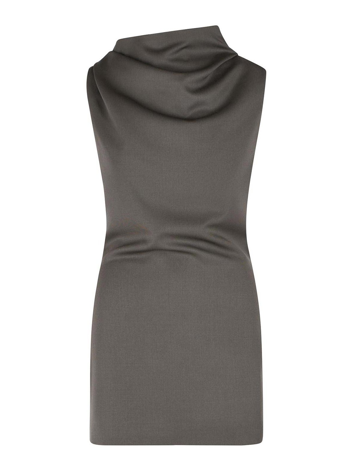 Astor' mini dress in brown virgin wool