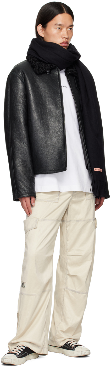 Acne Studios Black Zip Shearling Jacket