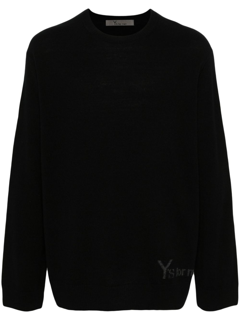Intarsia-knit logo sweater - Black