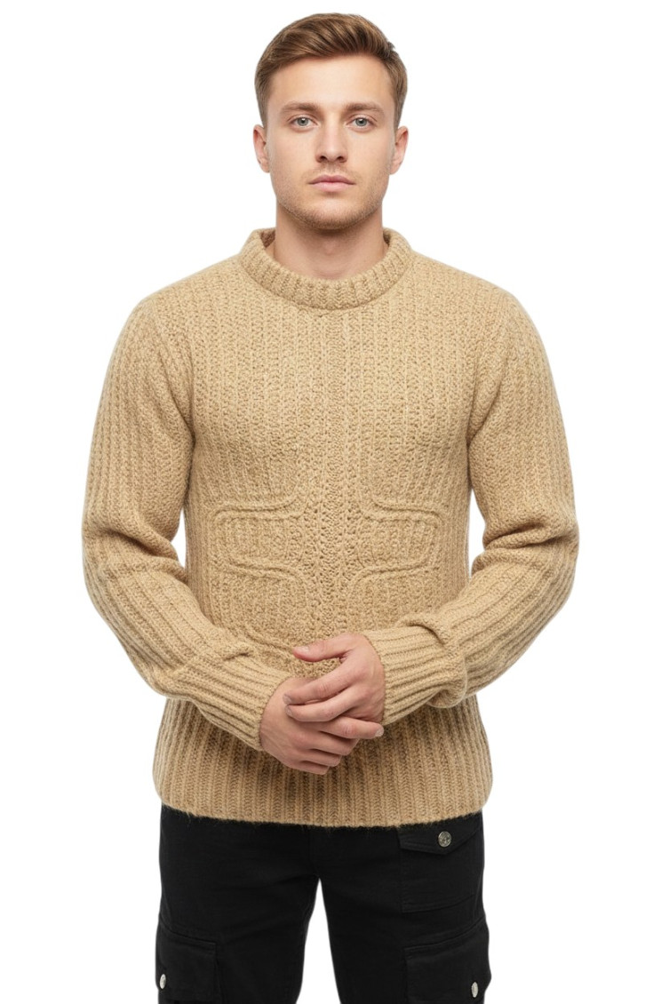 Beige Crew Neck Sweater