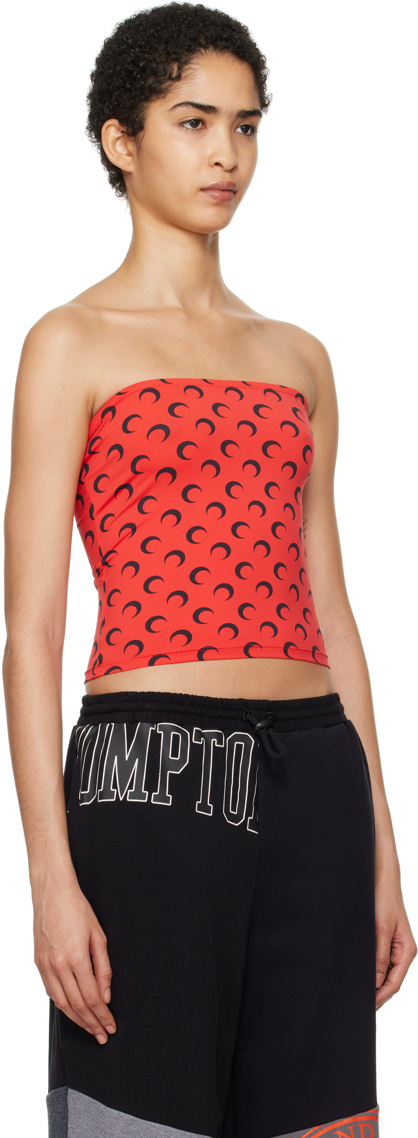 Marine Serre Red Moon Printed Jersey Second Skin Tank Top