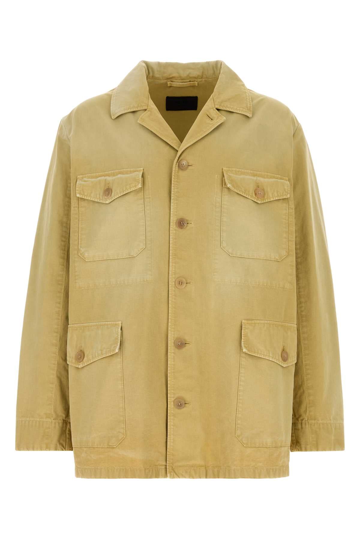 Cotton Overshirt Jacket — Beige