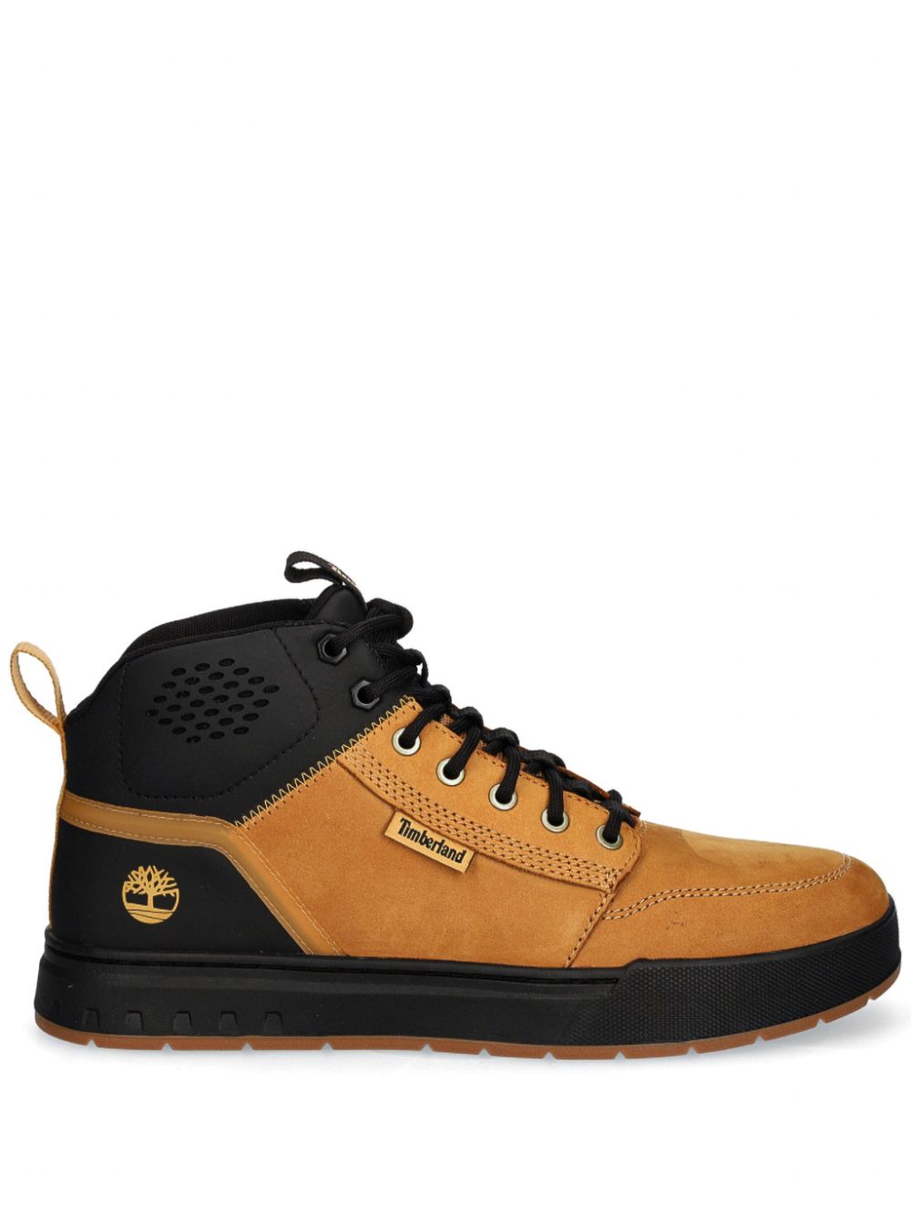 Leather high-top trainers - Brown