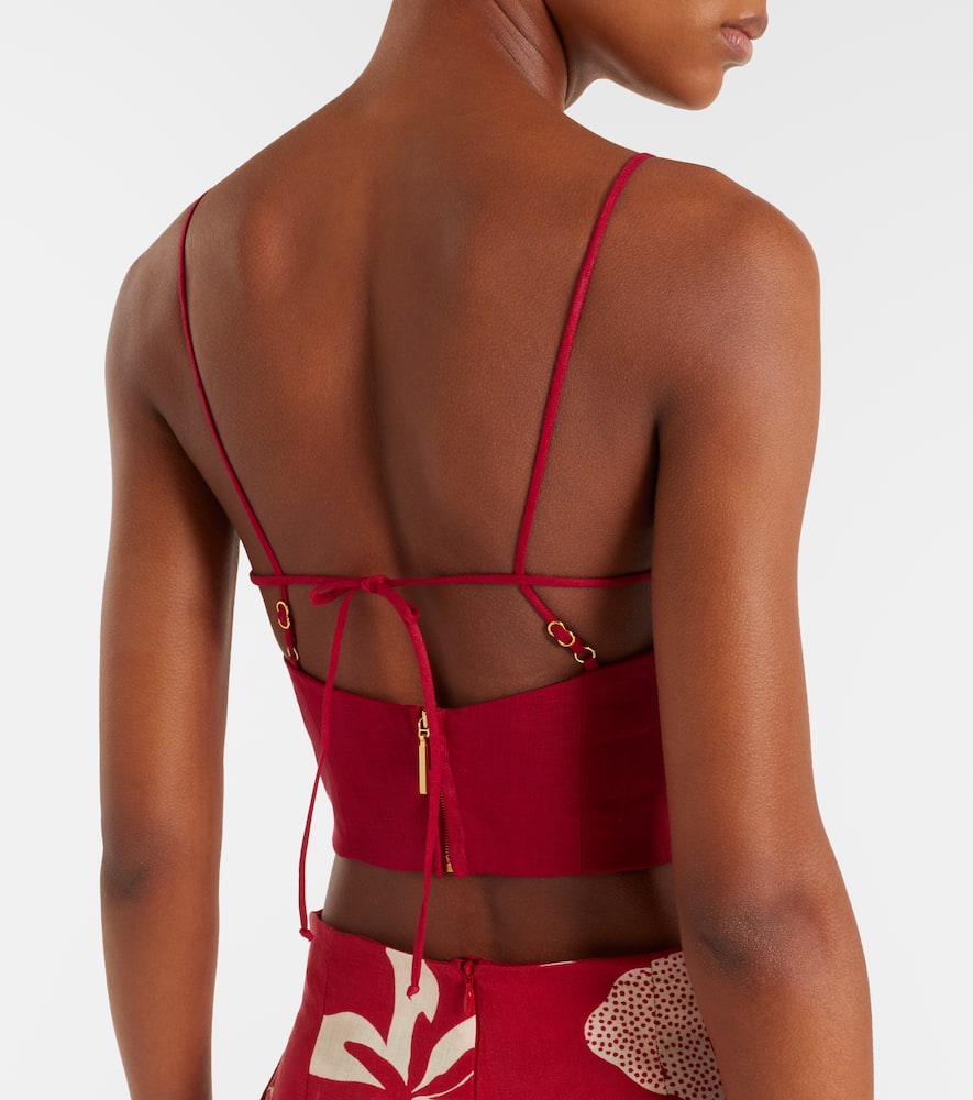 Imperia cutout linen crop top