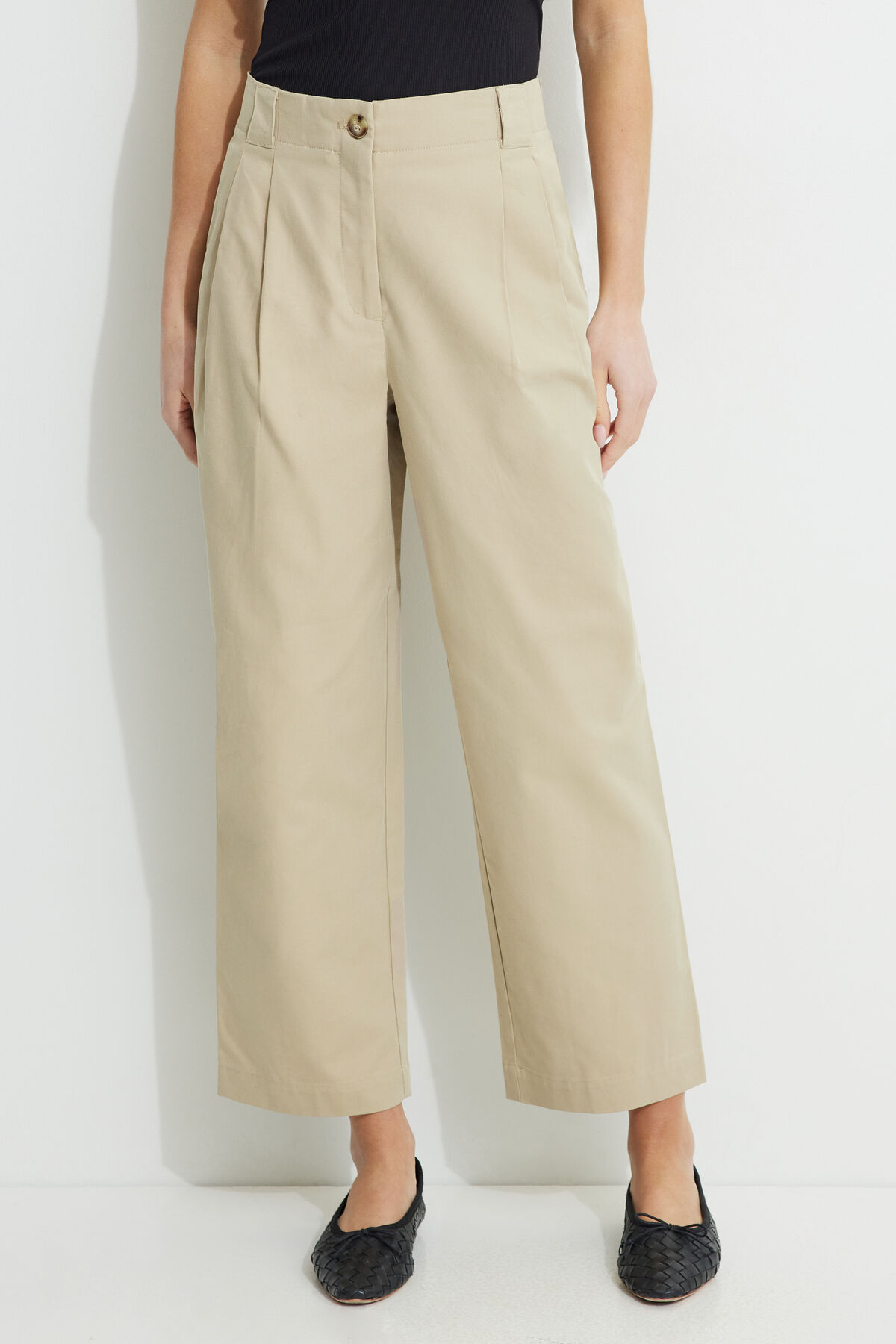 Straight High Waist Ankle Pants