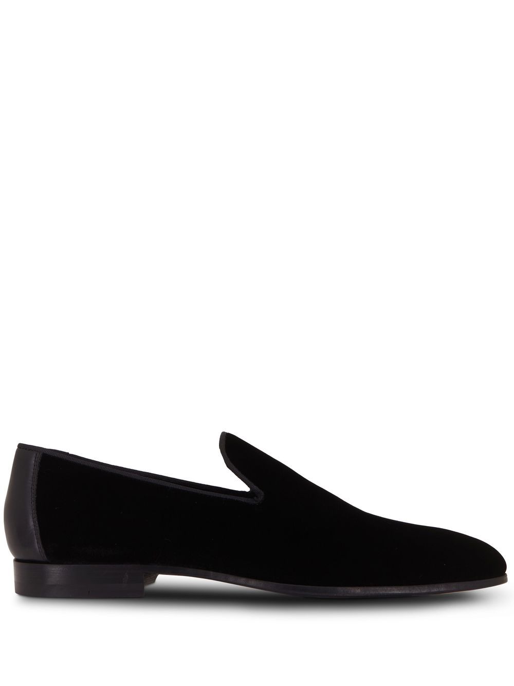 Almond-toe velvet loafers - Black