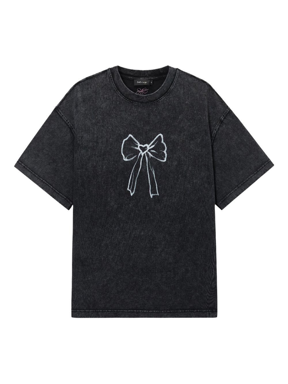 Tout a coup bow print T-shirt - Grey