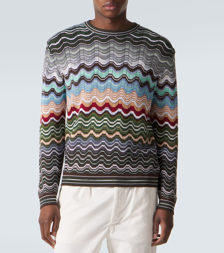 Zigzag cotton-blend sweater