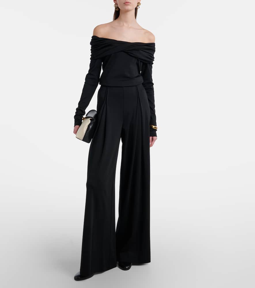 Orafo off-shoulder virgin wool top