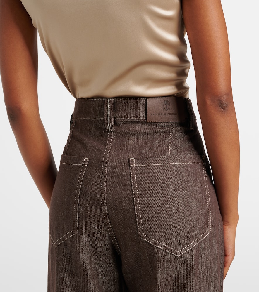 Mid-rise wide-leg jeans