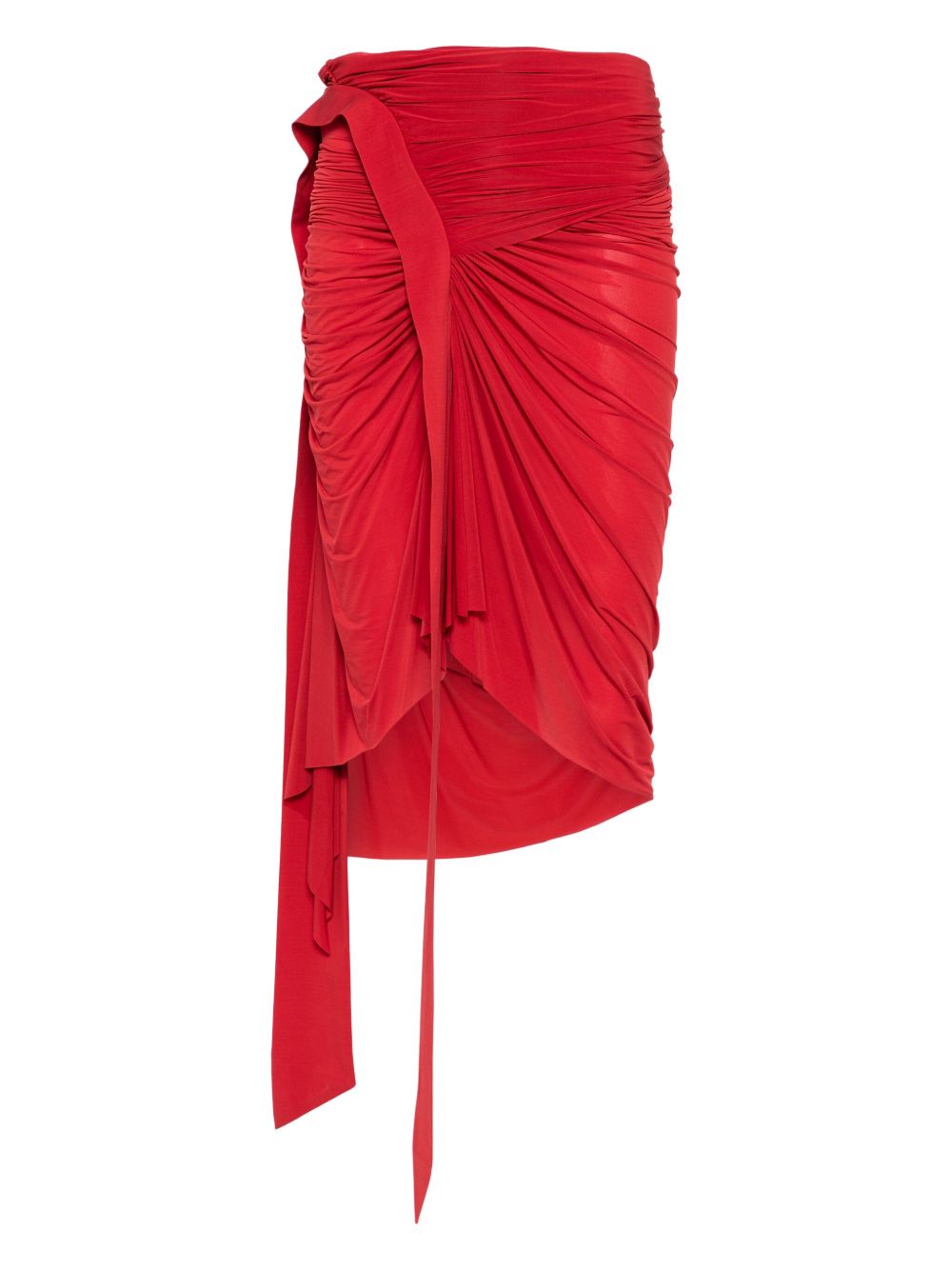 Draped asymmetric skirt - Red