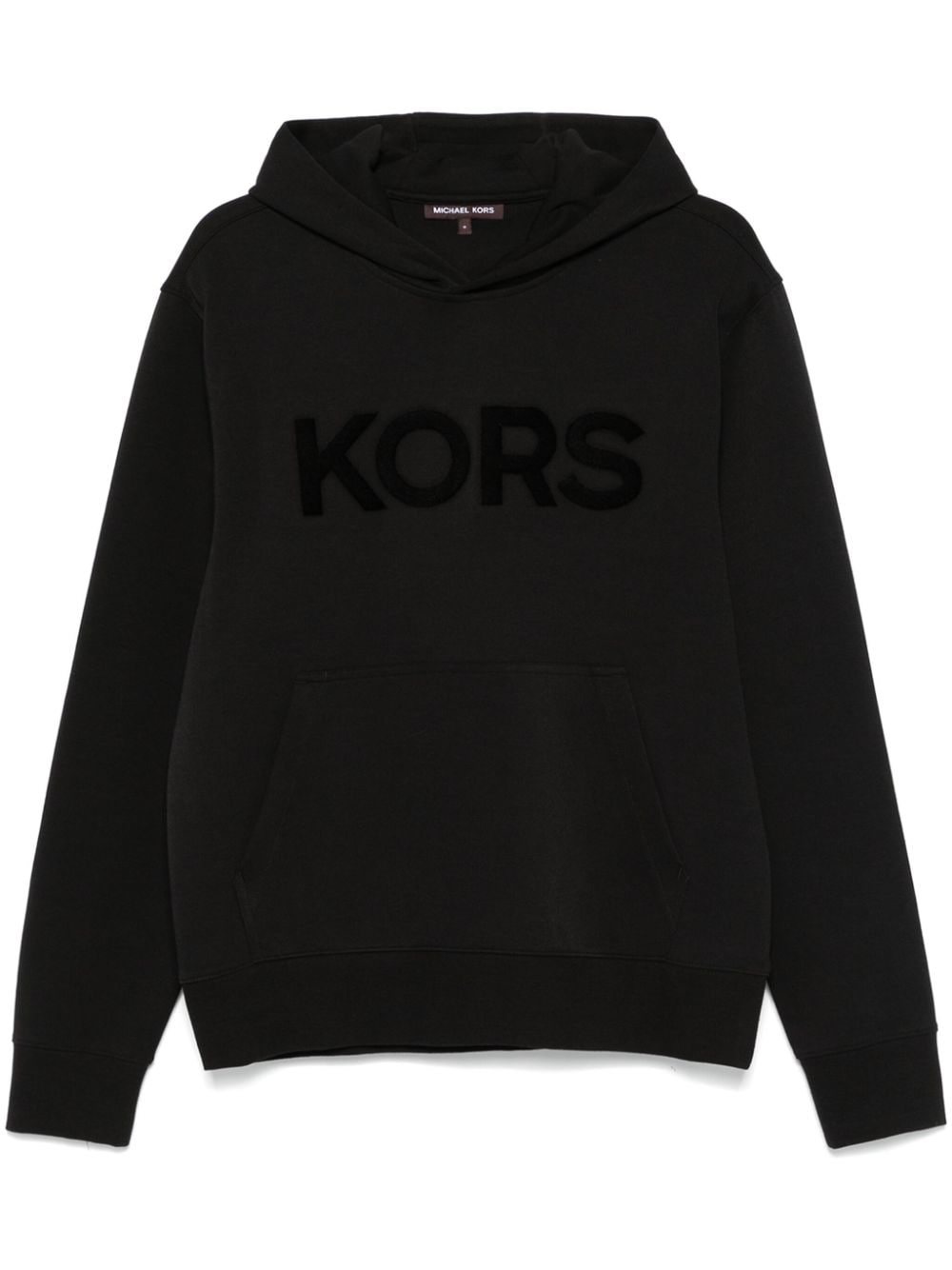 Tufted-logo hoodie - Black