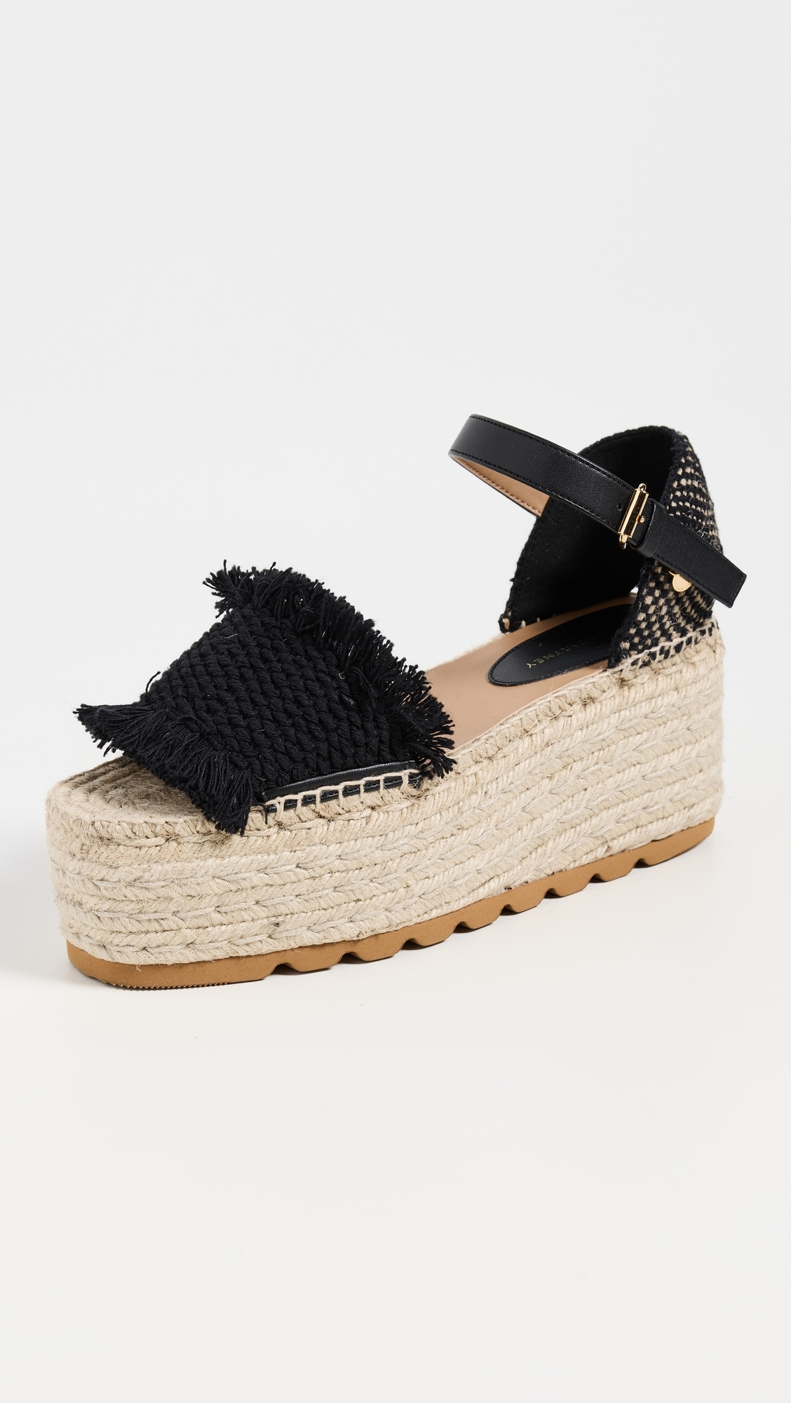 Stella McCartney Gaia Jacquard Webbing And Alter Mat Espadrilles Black