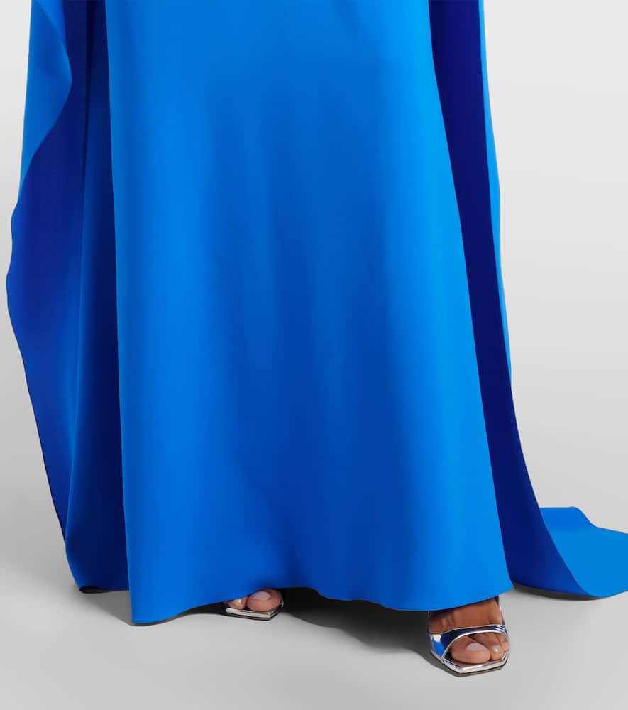 Draped silk-blend georgette gown