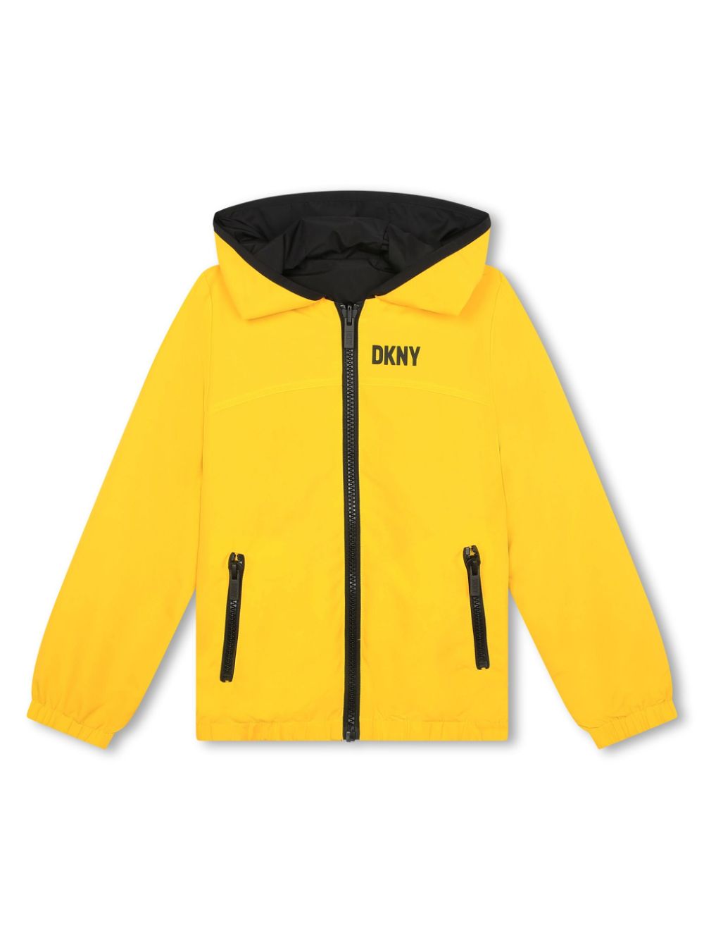 Logo-print reversible windbreaker - Yellow