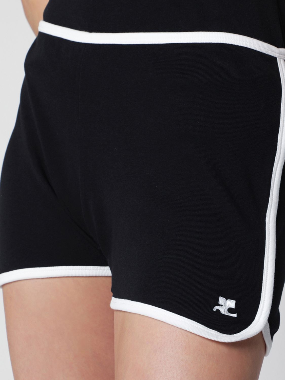 COURRÈGES High-Waisted Cotton Shorts with Elasticated Waist