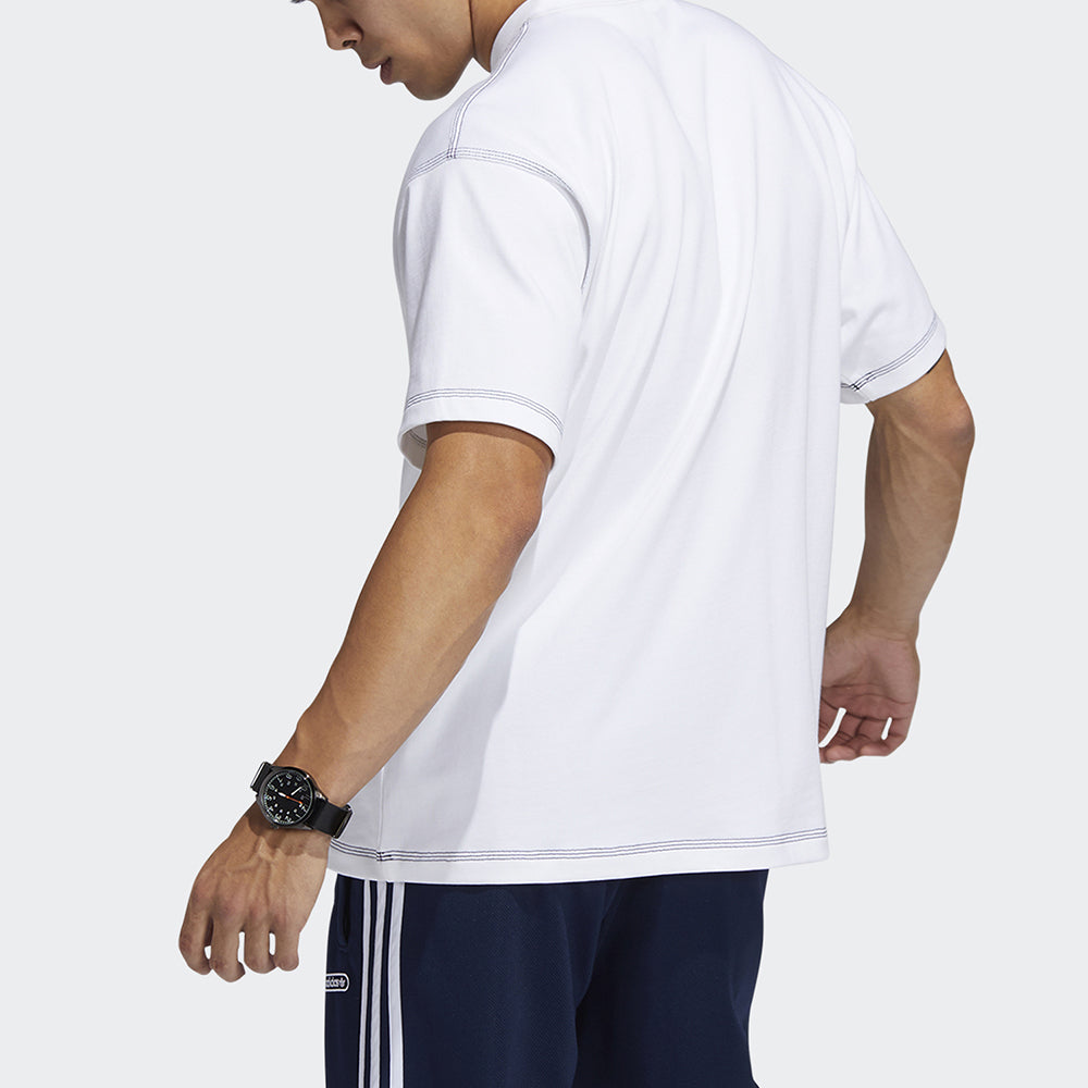 Originals Ww Ss Tee Embroidered Logo Round Neck Sports Short Sleeve White