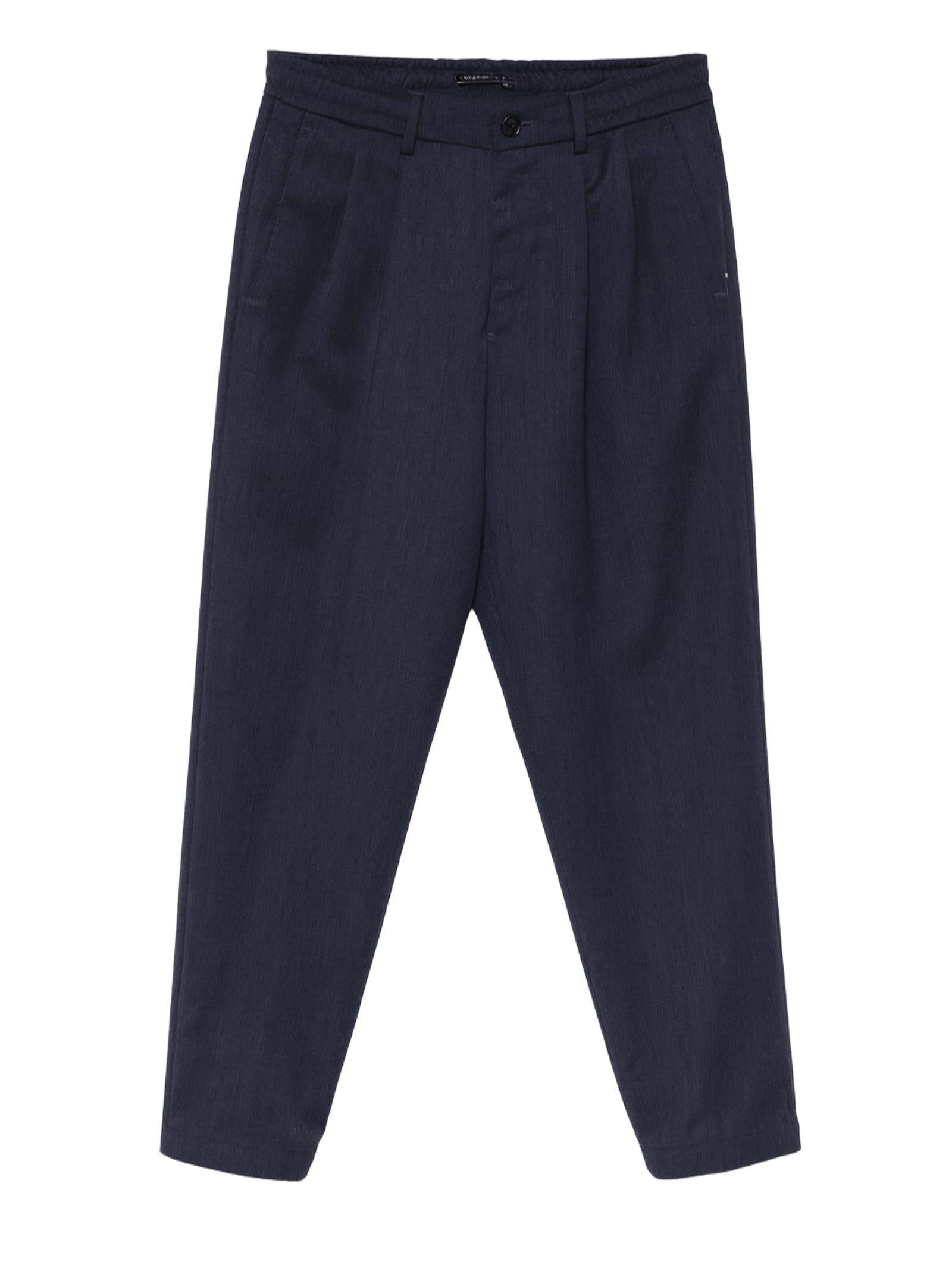 Virgin Wool Trousers — Navy