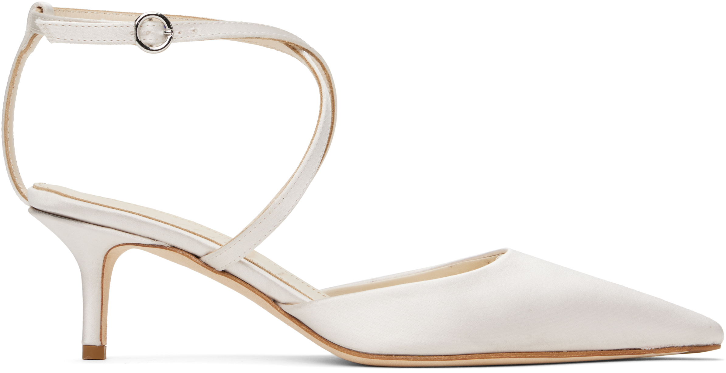Aeyde Off-White Salome Satin Heels