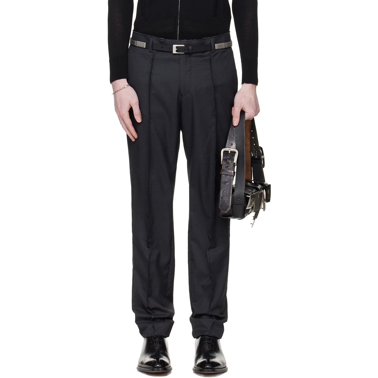 Grey Horse Hair Suit Trousers