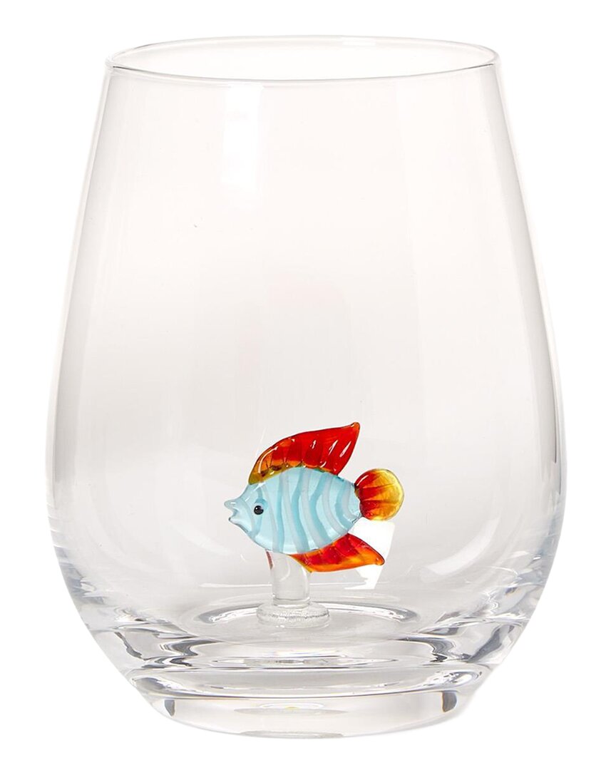 Tropical Fish Stemless Wine Glass