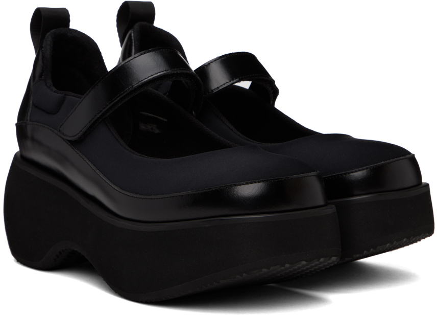 OPEN YY Black Platform Mary Jane Ballerina Flats