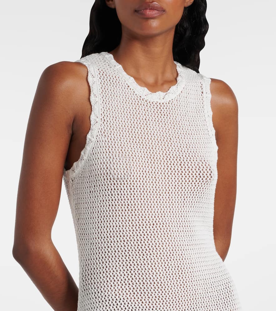 Open-knit cotton maxi dress