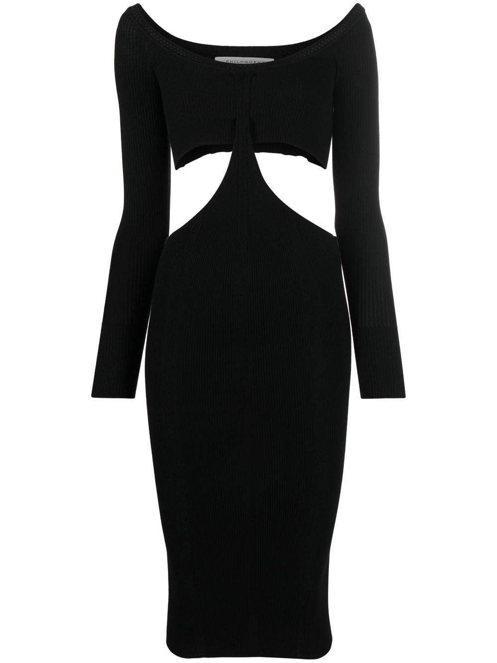 Cut-out detail knit dress - Black