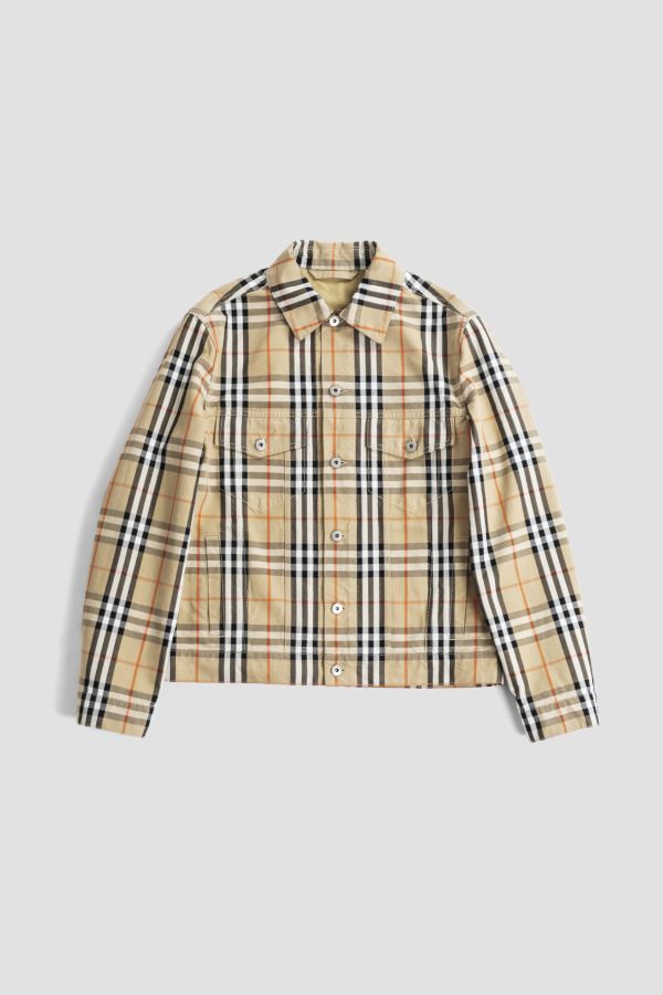 Tartan Cotton Jacket — Beige