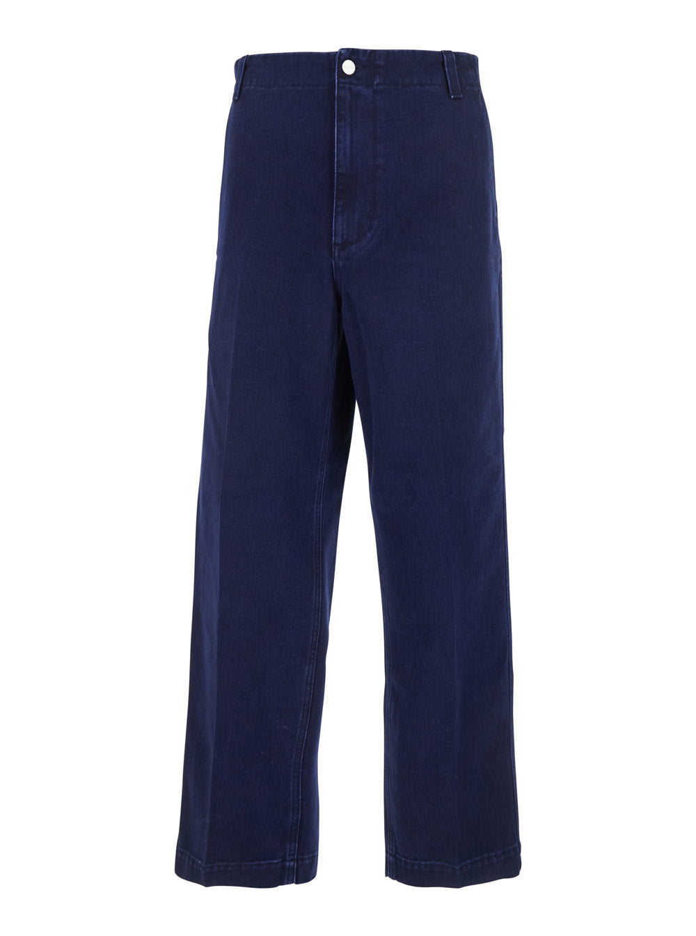 Cotton Canvas Trousers — Navy