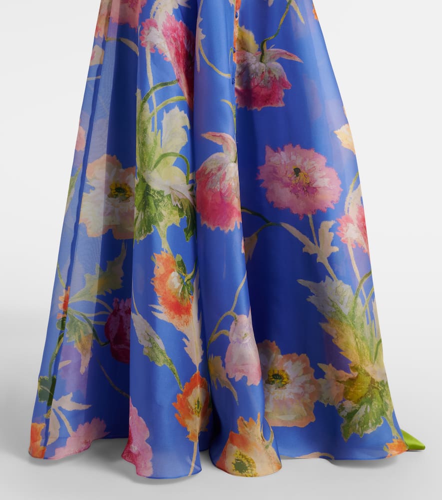 Floral silk organza gown