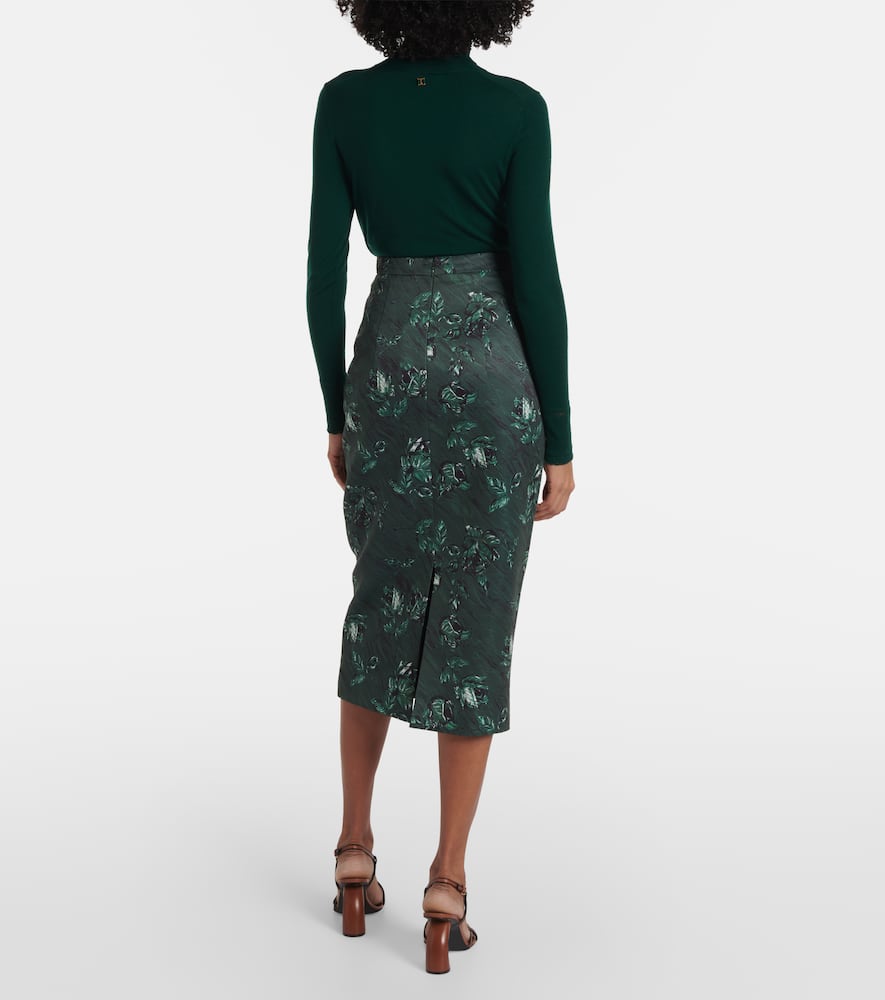 Lorelei floral taffeta faille pencil skirt