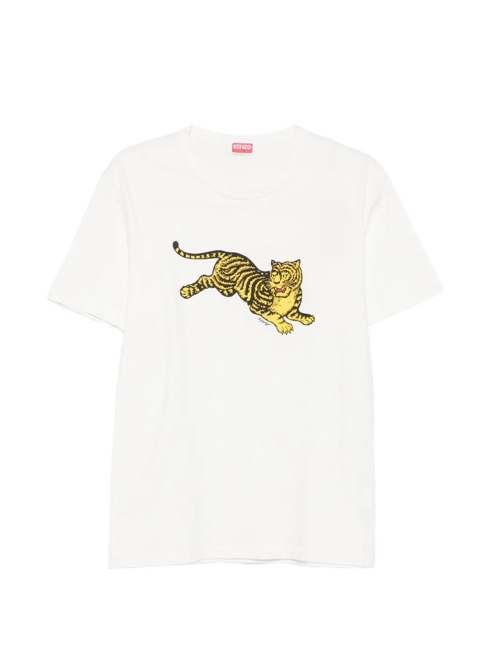 Men's Off-White Tiger-Print T-Shirt