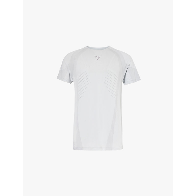 Mens Gs Lght Gry/gs Med Grey Apex Seamless Brand Print Woven Slim Fit T-shirt 