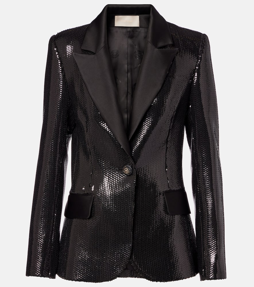 Sequined satin blazer