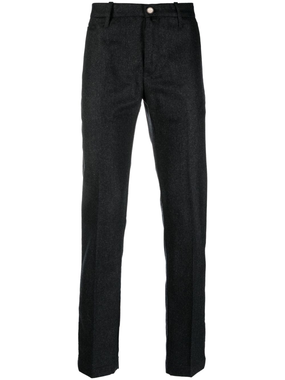Mélange-effect tailored cotton trousers - Grey