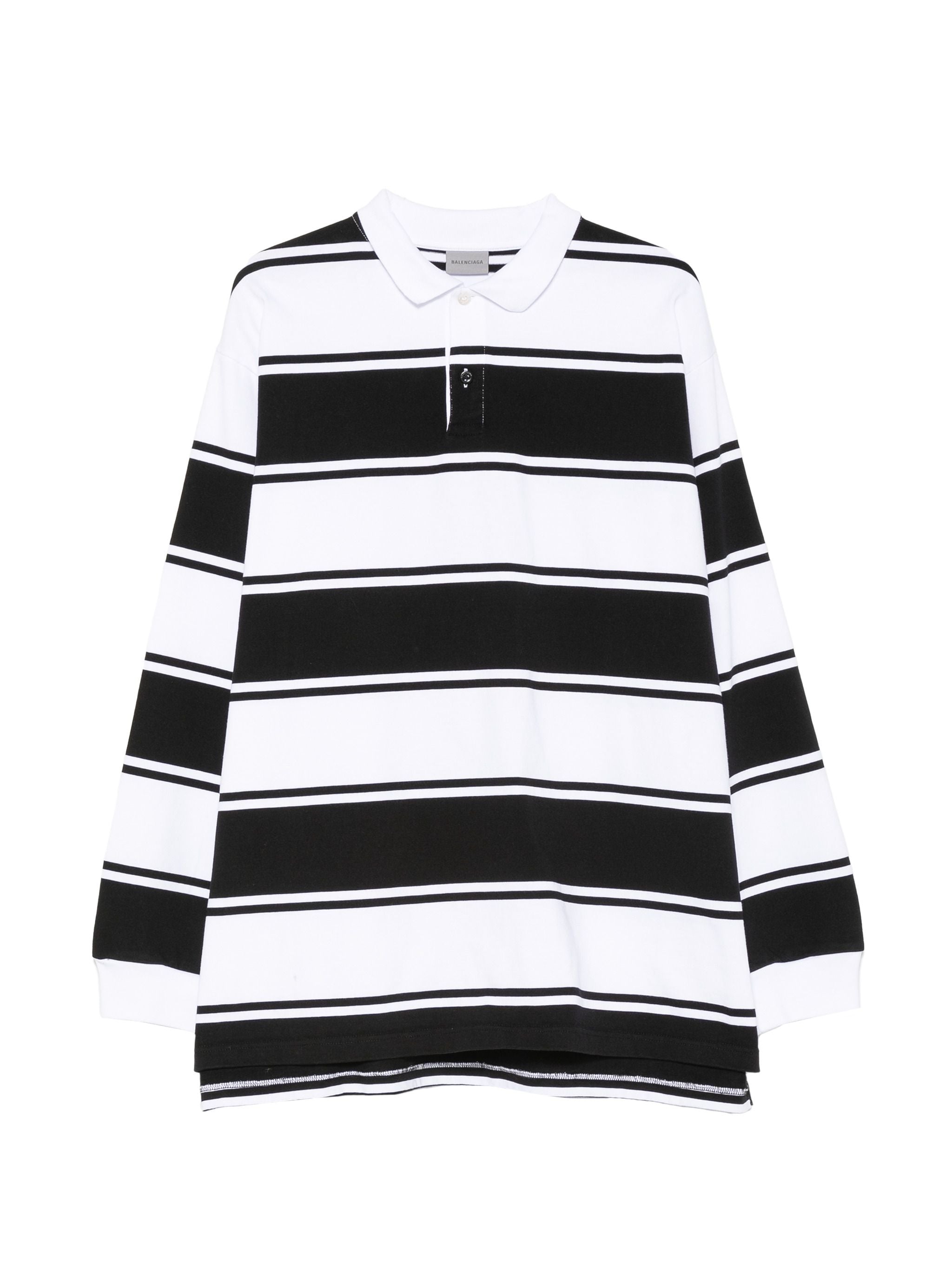 Men's Striped Logo Paint-Detail Polo Shirt