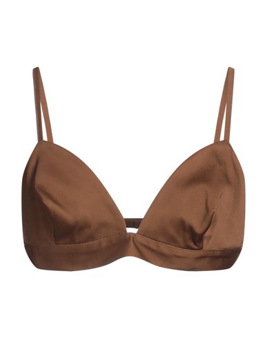La Semaine Paris Woman Top Dark brown Size 6 Cotton, Elastane